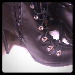 Platform bootie, some marks